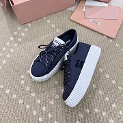 Bagsaaa Miu Miu Denim sneakers with logo Royal Blue - 4