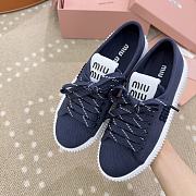 Bagsaaa Miu Miu Denim sneakers with logo Royal Blue - 2