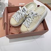 Bagsaaa Miu Miu Denim sneaker mules ivory - 3