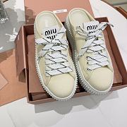 Bagsaaa Miu Miu Denim sneaker mules ivory - 2