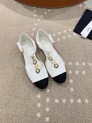 Bagsaaa Chanel Mary Jane Heels with Floral White