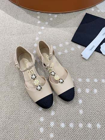 Bagsaaa Chanel Mary Jane Heels with Floral Beige