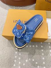 Bagsaaa LV Pool Pillow Flat Comfort Mule Blue - 4