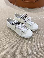 Bagsaaa Miu Miu Washed denim sneakers ivory - 4