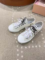 Bagsaaa Miu Miu Washed denim sneakers ivory - 3