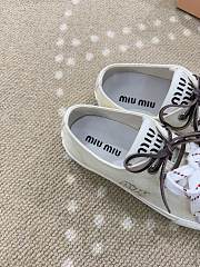 Bagsaaa Miu Miu Washed denim sneakers ivory - 2