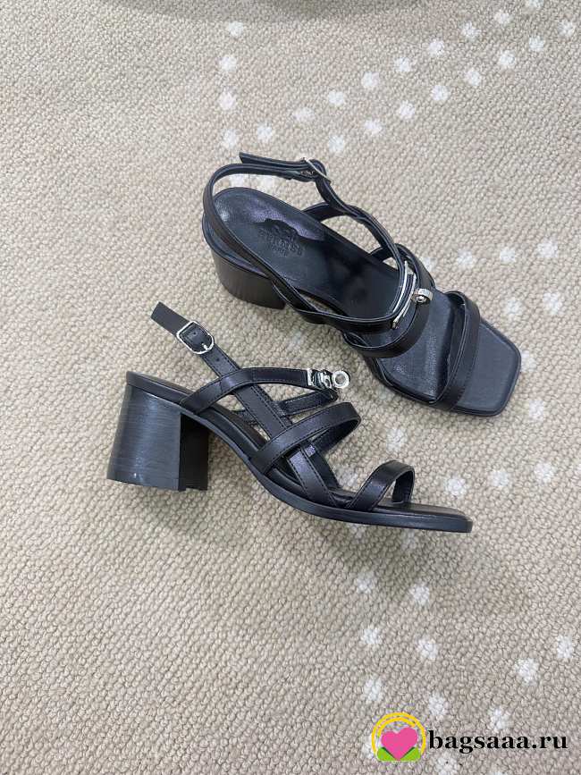 Bagsaaa Hermès Eve 60 sandals black - 6cm - 1