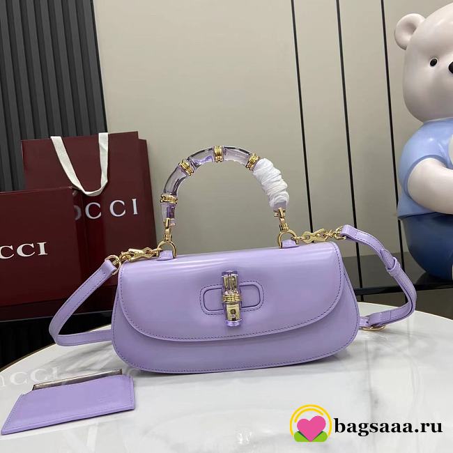 Bagsaaa Gucci Bamboo Diva medium bag 827750 lilac shiny - 27cm - 1