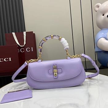 Bagsaaa Gucci Bamboo Diva medium bag 827750 lilac shiny - 27cm