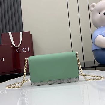 Bagsaaa Gucci GG Emblem wallet on chain 826720 light green - 20cm