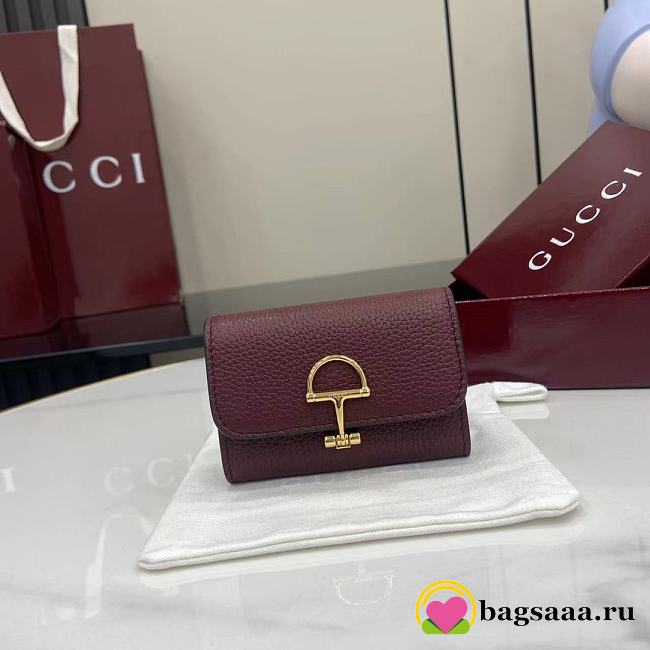 Bagsaaa Gucci Softbit card case 828148 dark red - 10.5cm - 1