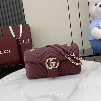 Bagsaaa Gucci GG Marmont medium shoulder bag 837267 red - 26cm