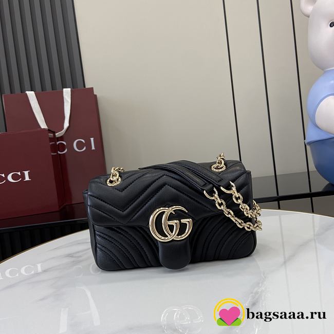 Bagsaaa Gucci GG Marmont small shoulder bag 837280 black - 22cm - 1