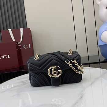 Bagsaaa Gucci GG Marmont small shoulder bag 837280 black - 22cm