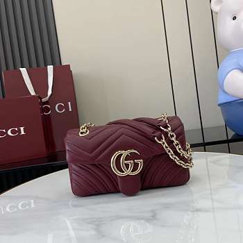 Bagsaaa Gucci GG Marmont small shoulder bag 837280 red - 22cm