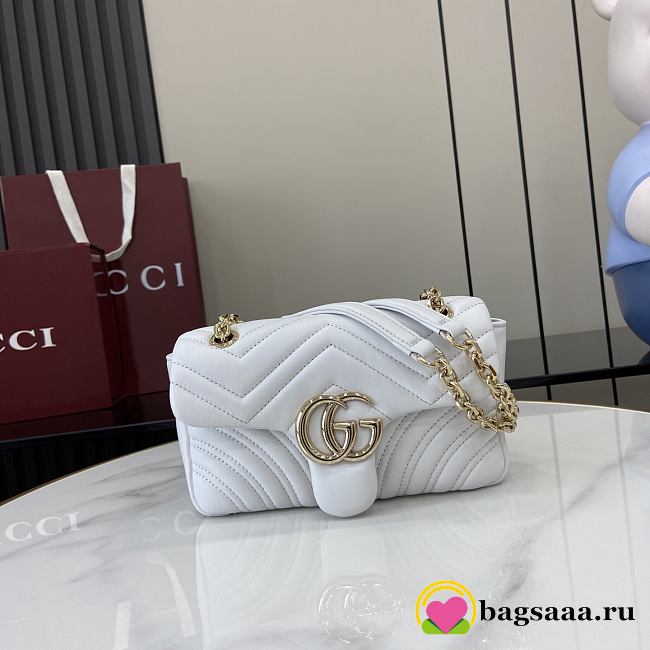 Bagsaaa Gucci GG Marmont small shoulder bag 837280 white - 22cm - 1