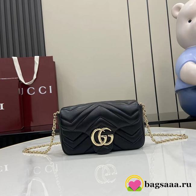 Bagsaaa Gucci GG Marmont mini shoulder bag 841290 black - 17cm - 1