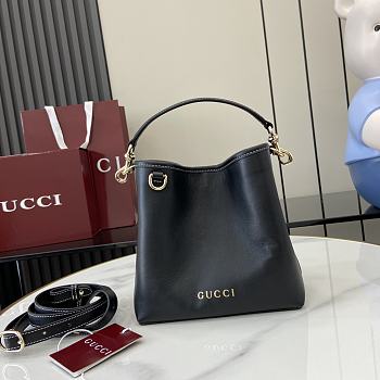 Bagsaaa Gucci GG Emblem Mini Bucket Bag 815118 black - 19x18x11 cm
