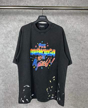 Bagsaaa Balenciaga 90/10 logo print T-Shirt Black