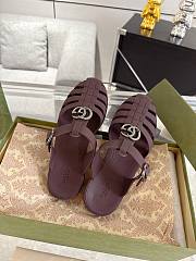 Bagsaaa Gucci Men's Double G mule 812582 Bordeaux rubber - 4