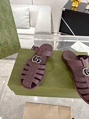 Bagsaaa Gucci Men's Double G mule 812582 Bordeaux rubber - 2