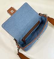 Bagsaaa Fendi Blue Baguette Ff Embroidered Denim Tote Bag - 27cm - 4