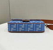 Bagsaaa Fendi Blue Baguette Ff Embroidered Denim Tote Bag - 27cm - 3