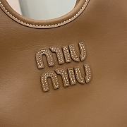 Bagsaaa Miu Miu IVY leather handbag 5BA281 brown - 24cm - 4