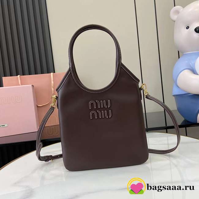 Bagsaaa Miu Miu IVY leather handbag 5BA281 briarwood - 24cm - 1