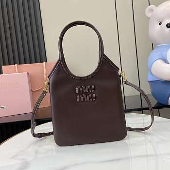 Bagsaaa Miu Miu IVY leather handbag 5BA281 briarwood - 24cm