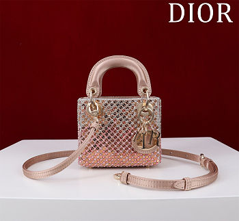 Bagsaaa Dior Micro Lady Sparkle Pink - 12cm