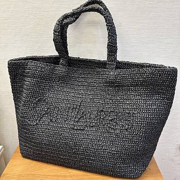 Bagsaaa YSL Saint Laurent Supple Raffia Tote Bag Black - 43/54cm