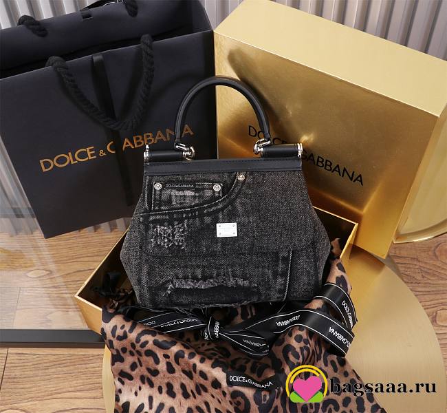 Bagsaaa Dolce & Gabbana Denim Sicily Mini Bag - 20cm - 1