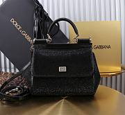 Bagsaaa Dolce & Gabbana Crystal Sicily Top Handle Bag Black - 20cm - 1