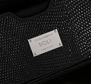 Bagsaaa Dolce & Gabbana Crystal Sicily Top Handle Bag Black - 20cm - 2