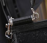 Bagsaaa Dolce & Gabbana Crystal Sicily Top Handle Bag Black - 20cm - 4