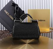 Bagsaaa Small Sicily bag in satin with all-over rhinestones black - 19cm - 2