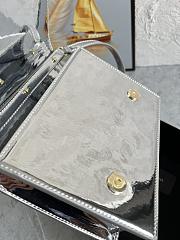 Bagsaaa Dolce & Gabbana Patent Leather DG Logo Crossbody Bag Silver - 20cm - 2