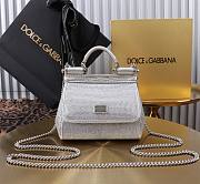 Bagsaaa Dolce & Gabbana mini Sicily satin top-handle bag silver - 16cm - 1