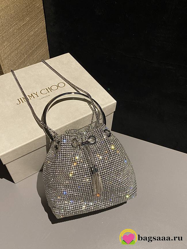 Bagsaaa Jimmy Choo Bon Bon Crystal Bag Silver - 16m - 1