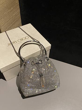 Bagsaaa Jimmy Choo Bon Bon Crystal Bag Silver - 16m