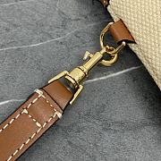 Bagsaaa Celine Small Pochette With Fabric Strap With Anchor Embroidery And Calfskin - 25cm - 4