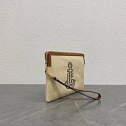 Bagsaaa Celine Small Pochette With Fabric Strap With Anchor Embroidery And Calfskin - 25cm - 2