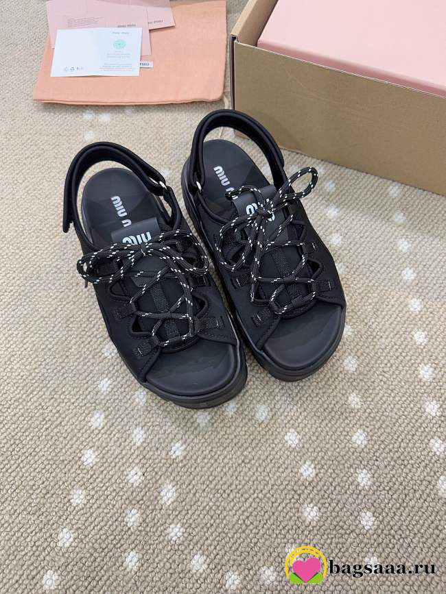 Bagsaaa Miu Miu Chunky neoprene sandals black - 1