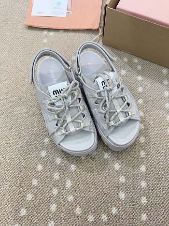 Bagsaaa Miu Miu Chunky neoprene sandals gray