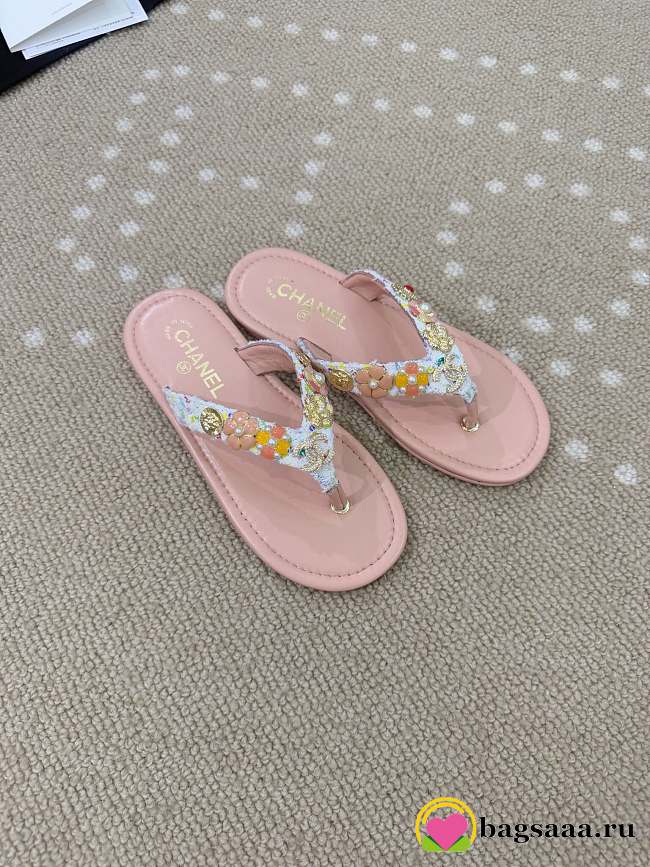 Bagsaaa Chanel Thongs G46304 Light Pink - 1