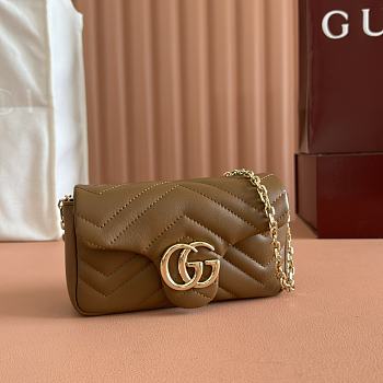 Bagsaaa Gucci GG Marmont mini shoulder bag 841290 brown - 17cm