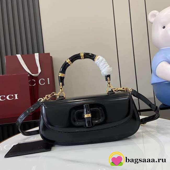 Bagsaaa Gucci Bamboo Diva medium bag 827750 black - 27cm - 1