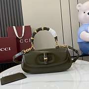 Bagsaaa Gucci Bamboo Diva medium bag 827750 Forest green shiny - 27cm - 1