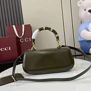 Bagsaaa Gucci Bamboo Diva medium bag 827750 Forest green shiny - 27cm - 4